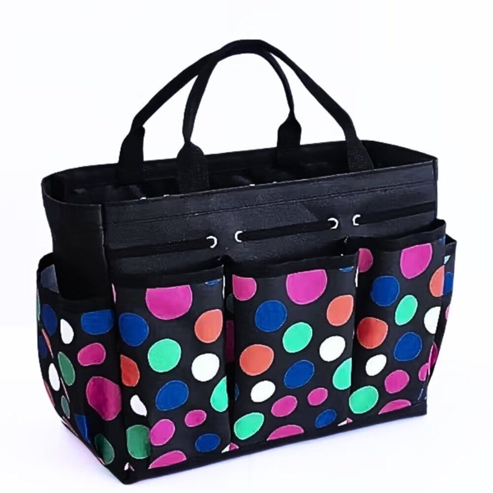 Stylish Printed Tote Bag Multi-Purpose Home Organizer Multiple Pockets Practical